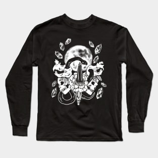 Serpent Rising Crystals Goth Witchy Punk Long Sleeve T-Shirt